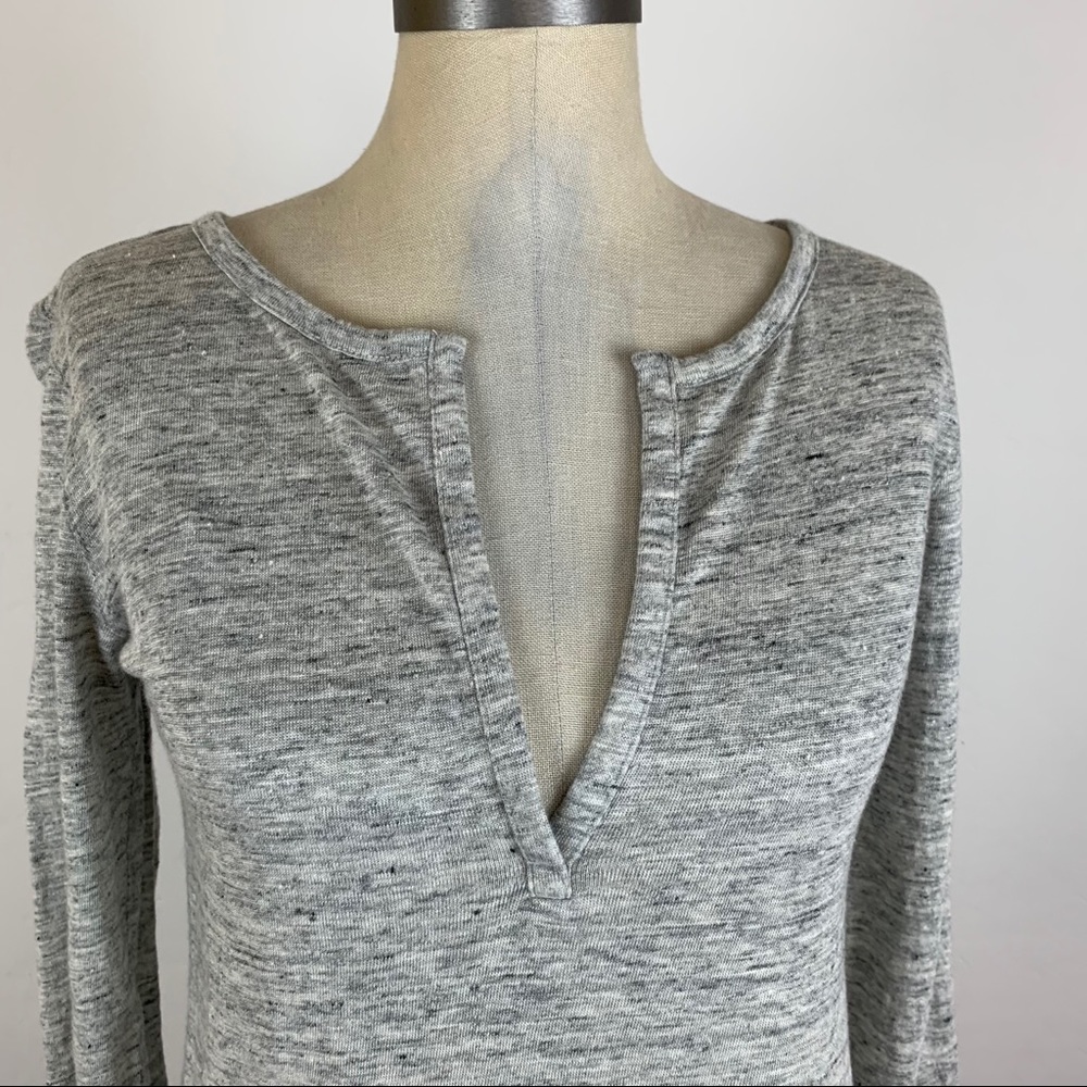 Athleta Heathered Grey Linen Tee - Picture 4 of 8